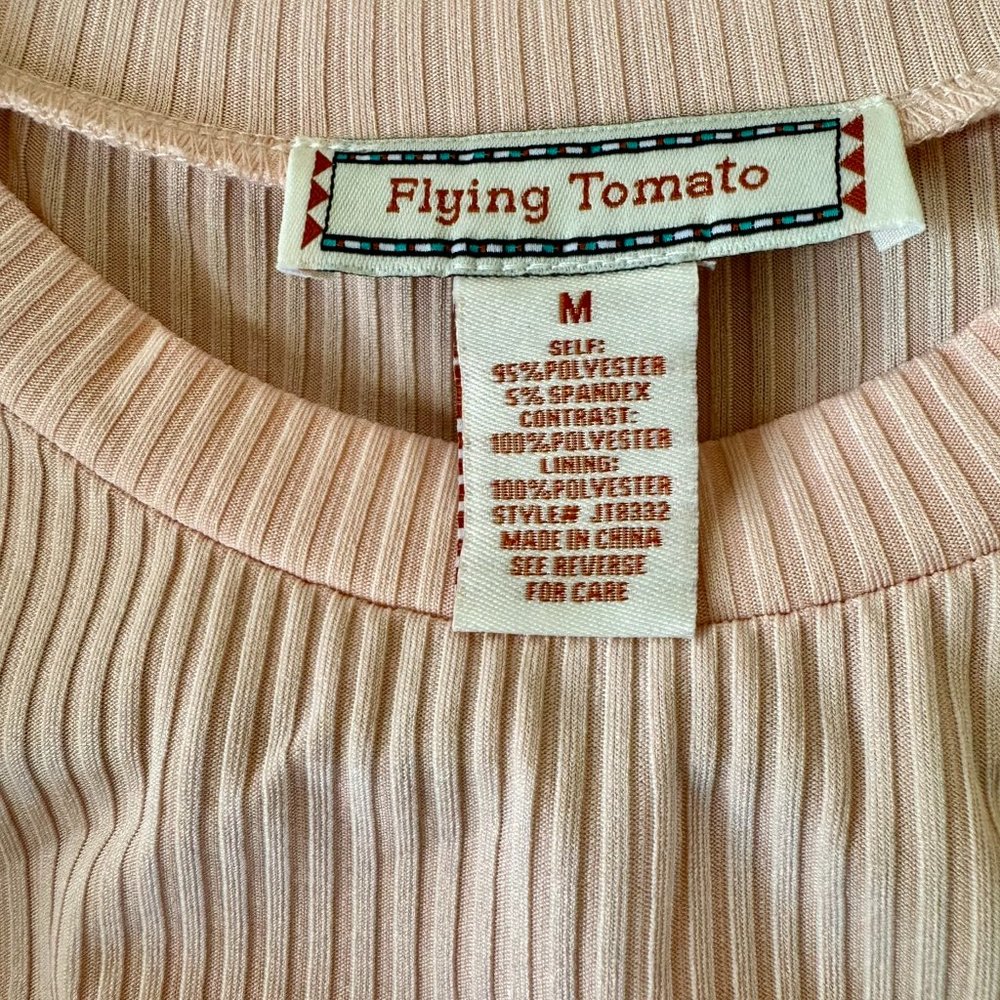 Flying Tomato pink short sleeve sweater w/statement sleeves, women's size medium - Picture 6 of 9